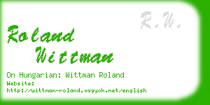 roland wittman business card